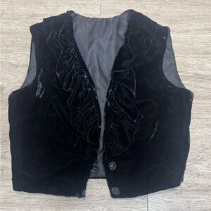 Elegant Black Velvet Vest X-SMALL